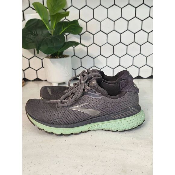 Brooks Adrenaline GTS 20 Size 8 Women's Running Shoes Gray Mint - Picture 5 of 9